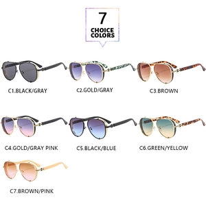 Collection of seven luxury aviator sunglasses featuring metal frames and gradient lenses