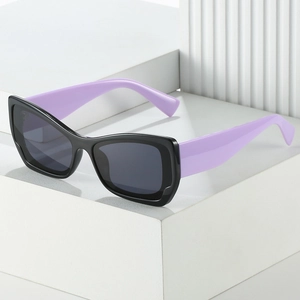 Fashion Cat Eye Sunglasses UV400 PC Frame Y2K Retro Geometric Two Tone Eyewear For Women Outdoor Travel