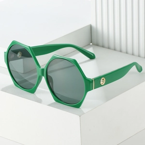 Geometric Hexagon Sunglasses UV400 Protection Oversized PC Metal Frame Retro Fashion For Women Men Outdoor Travel