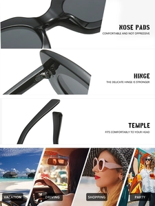 Details zu verstärkten Metallscharnieren und ergonomischen Bügeln der Sonnenbrille