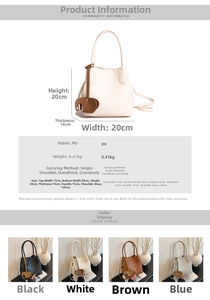 Détails du sac seau tendance en cuir PU grainé avec pendentif éléphant en gros-plan