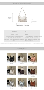 Detailed spec sheet and color options for multi-way large PU leather tote backpack