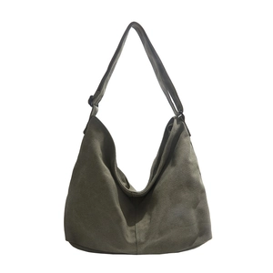 Bolso tote de lona verde militar minimalista de gran capacidad con correa ajustable