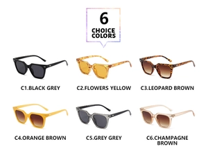 Detailed comparison of six vintage square polarized sunglasses in multiple colors
