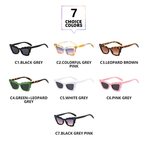 Detailed collection of cat-eye wavy frame sunglasses in seven trendy vibrant color options