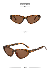 Cat-eye leopard brown sunglasses with brown lenses showing front and side views