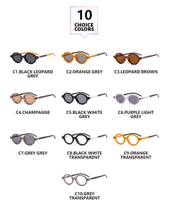 Collection de dix lunettes de soleil vintage à monture ovale en diverses couleurs