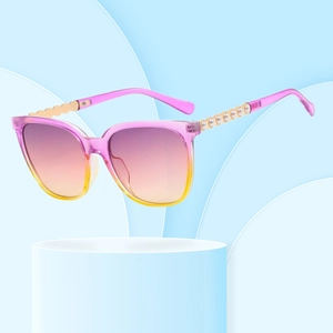 Fashion Cat Eye Square Sunglasses Women PC Metal Frame With Faux Artificial Pearl Elegant UV400 Protection Gradient Lens Eyewear