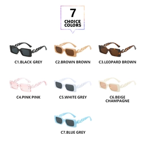 Collection of rectangle sunglasses featuring unique hollow flame design on the temples