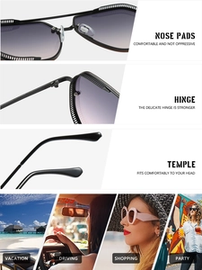 Detail of soft silicone nose pads and hinges on retro double bridge sunglasses