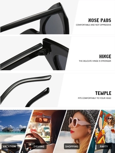 Detail view of ergonomic nose pads and hinges on Y2K candy color fashion sunglasses