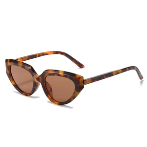 Fashionable tortoise shell cat eye sunglasses with brown lenses for Y2K street style