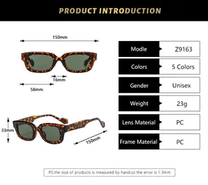 Tableau des tailles pour lunettes de soleil carrées avec dimensions du cadre