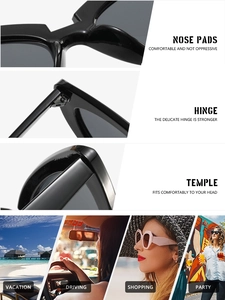 Detailansicht der verstärkten Scharniere und ergonomischen Bügel der Katzenaugen-Sonnenbrille