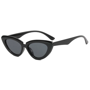 Klassische schwarze Katzenaugen-Sonnenbrille für Damen im Retro-Schick-Stil