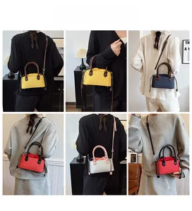 Fashionable woven straw handbags in four colors featuring drawstring closures and handles