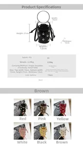 Guide des tailles du sac seau à rivets avec dimensions détaillées et spécifications