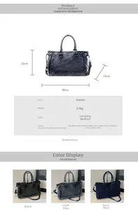 Tableau des tailles pour cabas en denim vintage avec largeur 36cm et hauteur 23cm
