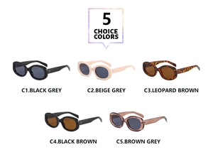 Collection of oval retro sunglasses with thick frames and triple rivet temple accents
