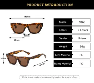 Detailed size guide and technical specifications for retro cat eye PC sunglasses