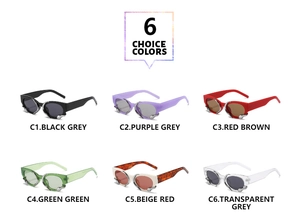Collection of six hip-hop square sunglasses with silver liquid metal snake frame details