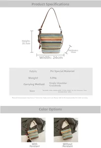 Detailed size chart for woven bucket bag showing dimensions 24cm width and 20.5cm height