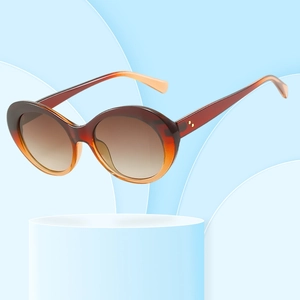 Retro Oval Sunglasses Women PC Frame Lens UV400 Protection Fashion Metal Rivets Vintage Cat Eye Style Travel Eyewear