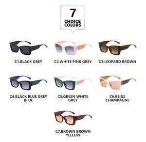 Sept options de couleurs pour lunettes de soleil tendance à monture carrée chic