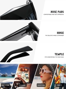 Close-up of comfort nose pads, durable hinges and temples for polygon fashion sunglasses