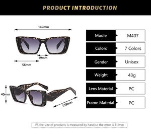 Detailed technical diagram of tortoise shell sunglasses with specific frame dimensions
