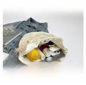 Interior detail of large woven tote bag showing spacious capacity for daily essentials