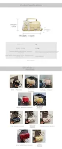 Dettaglio delle dimensioni di 19x10x6cm per questa elegante borsa in pelle PU