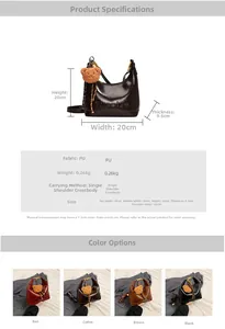 Detailed dimensions and specs of the PU dumpling bag with a cute bear keychain accessory