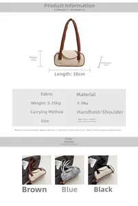 Guida alle taglie per borsa in tessuto con dimensioni 30x12x9cm e dettagli sul peso 0,35kg
