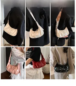 Collage schicker Schultertaschen mit Schleifen in Weiß Rosa Rot und Schwarz
