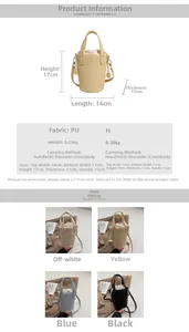 Spécifications de taille et variantes de couleurs pour le sac seau motif litchi