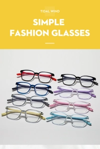 Kids square anti-blue light fashion glasses in eight diverse color options for children