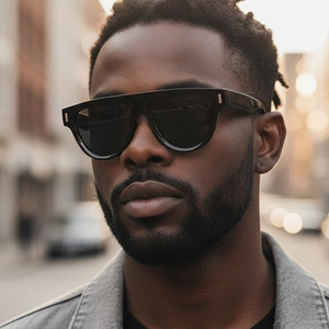 Oversized Square Sunglasses Retro Flat Top PC Frame UV400 Protection Vintage Hip Hop Fashion Eyewear Unisex