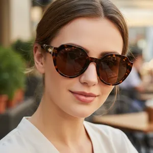 Lunettes De Soleil Rondes Rétro Grande Monture Irrégulière PC Protection UV400 Extérieur Mode Streetwear Tendance Femmes