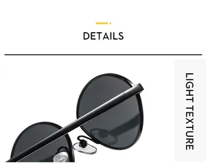 Detail view of oval sunglasses featuring lightweight black frame and soft silicone nose pads