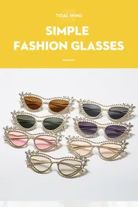 Macro view of crystal encrusted butterfly sunglasses in seven stylish lens colors