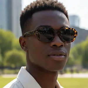 Quadratische Retro-Sonnenbrille mit Schildpatt-Rahmen und dunklen Gläsern für Damen