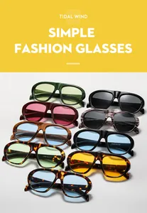 Détail de lunettes de soleil pilote punk surdimensionnées en neuf coloris de mode variés
