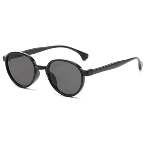Kids vintage round black sunglasses with dark lenses for outdoor and travel use