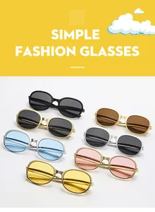 Collection de lunettes de soleil rétro pour enfants avec montures en métal multicolores