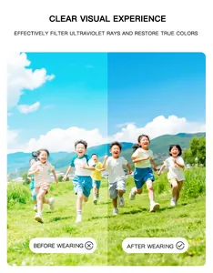 Visual demonstration of kids sunglasses UV protection and true color restoration