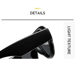 Detail of sleek black oval sunglasses frame showing hinges and light texture finish