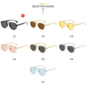 Selection of vintage double bridge children's sunglasses in seven vibrant colors