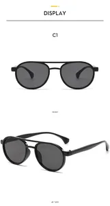 Front and 45-degree side views of black double-bridge aviator sunglasses for kids