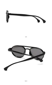 Detail view showing side and back angles of vintage double bridge kids sunglasses